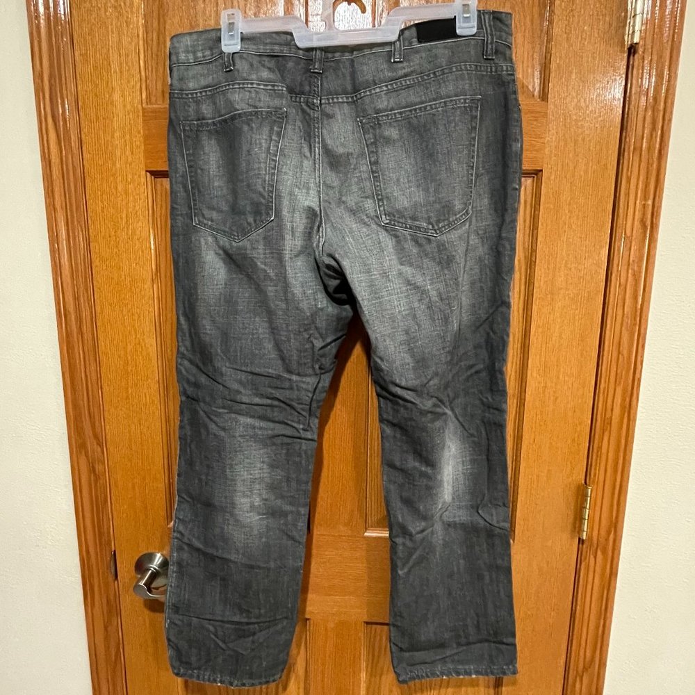 CLAIBORNE Straight Fit Men's 38 x 30 Gray Denim Jeans Pants 100% Cotton